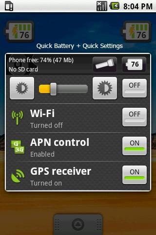 android simple battery monitor widget