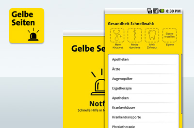 Gelbe Seiten Notfall-App Teaser