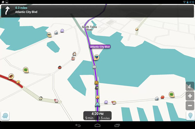 Waze soziales GPS und Verkehr
